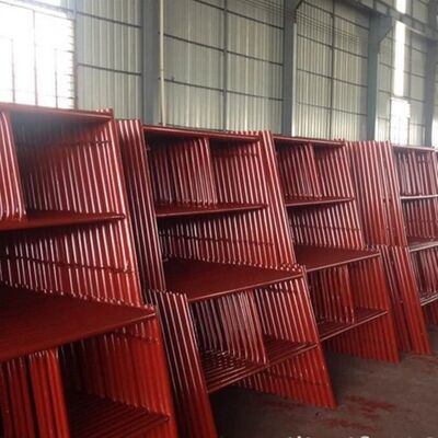 Powder Coated Q355 Steel  5'W X 6' 4''T X 7'L Mason Frame Scaffold Set For Construction
