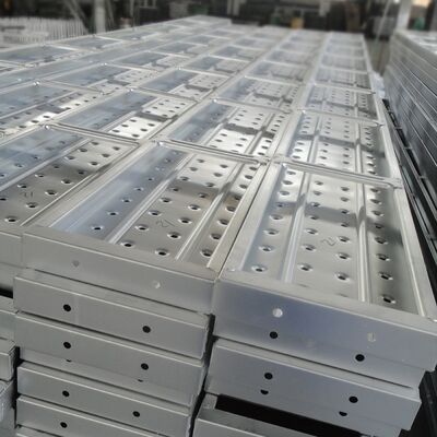 Galvanized Steel Scaffold Plank, Anti‑Slip Metal Scaffolding Walk Board For Ringlock Scaffolding Construction Work Platform