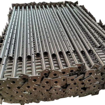 flat head steel prop Q235 hot dip galvanized 60.3mm outer diameter 3.0mm wall thickness 2.0-3.6m adjustable height for concrete slab formwork support BYTHAI