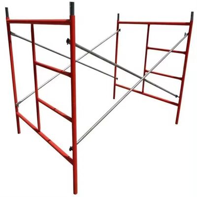 Q355 Steel Powder Coated Orange Step Frame Scaffolding for Industrial Applications